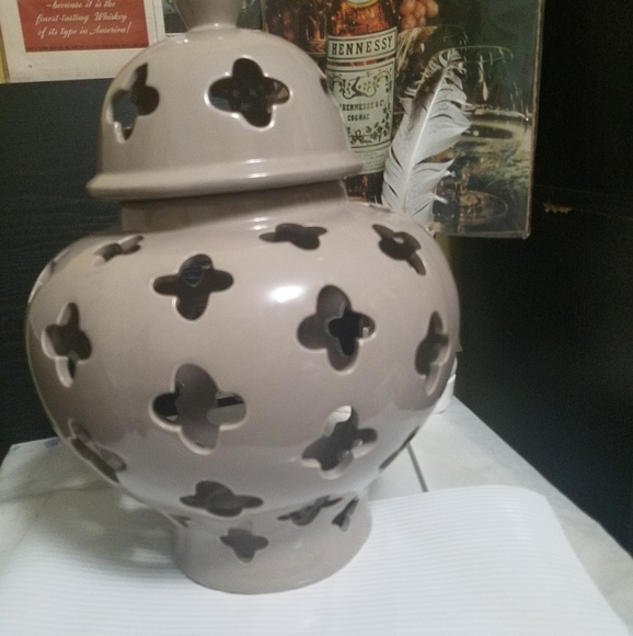 Temple Jar Ceramic Lantern Pierced Large - Picture 2 of 3